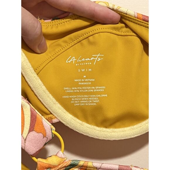 NWOT LA Hearts by PacSun Multicolor Penny Terry High Waisted Bikini M - Picture 4 of 12